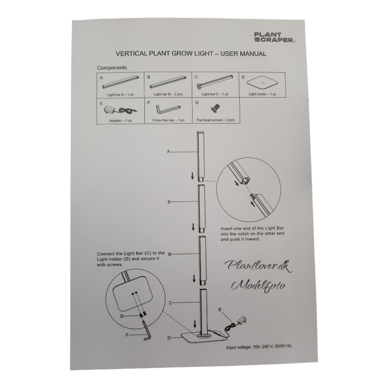 LED Lys 140cm - Lodret fuld spectrum