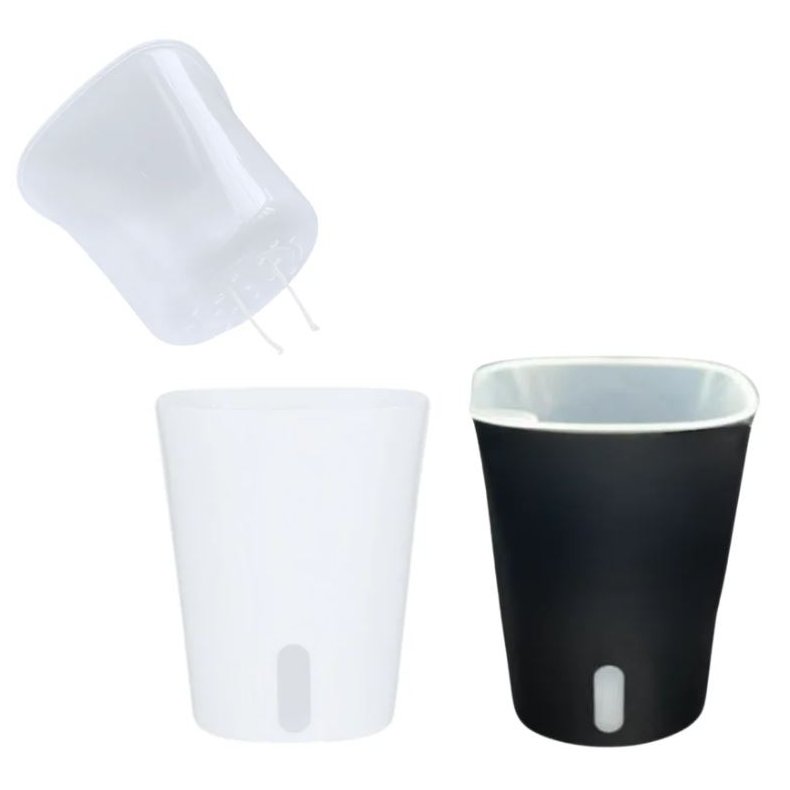 Selvvandende potte med klar indsats - Hvid