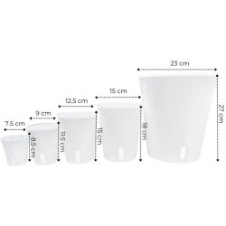 Selvvandende potte med klar indsats - Hvid