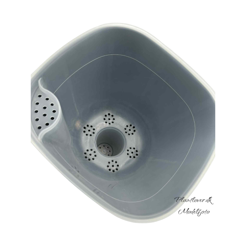 Selvvandende potte med klar indsats - Hvid