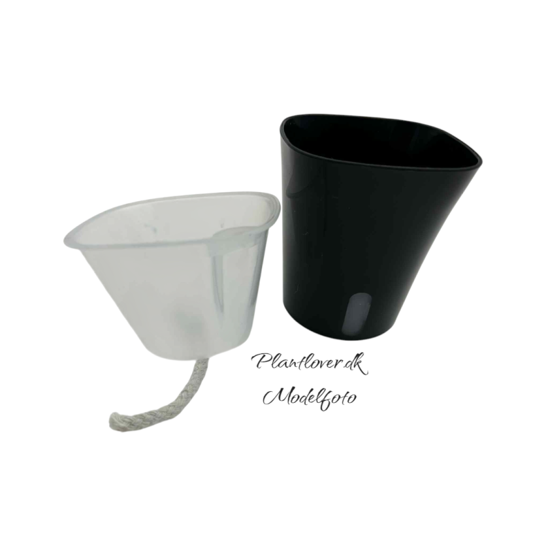 Selvvandende potte med klar indsats - Hvid